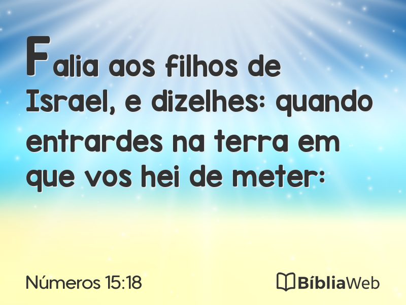 Números 15:18 em imagem para compartilhar