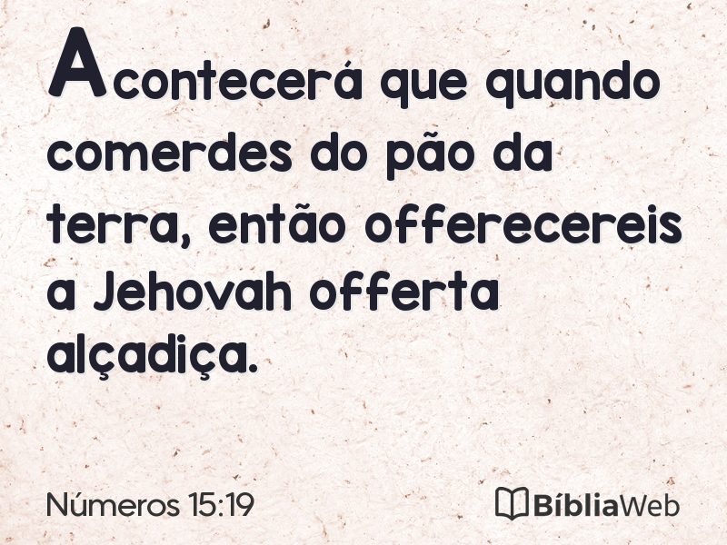 Números 15:19 em imagem para compartilhar