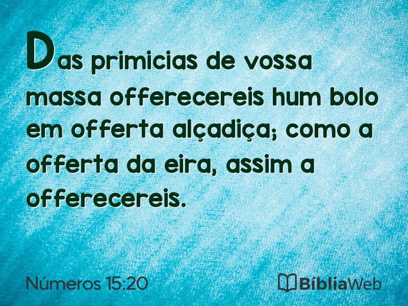 Números 15:20 em imagem para compartilhar