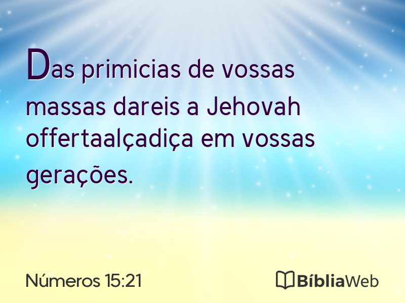 Números 15:21 em imagem para compartilhar