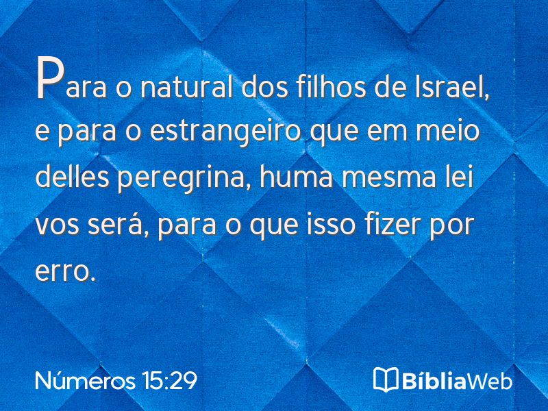 Números 15:29 em imagem para compartilhar
