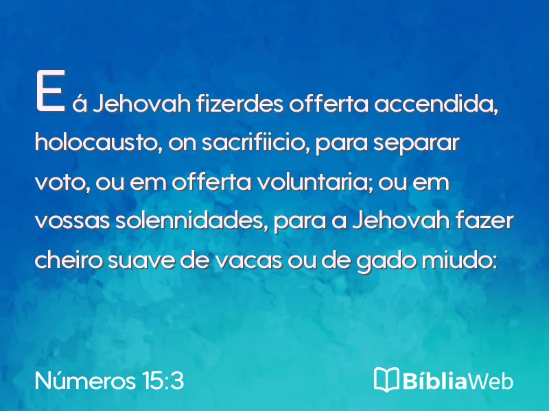 Números 15:3 em imagem para compartilhar