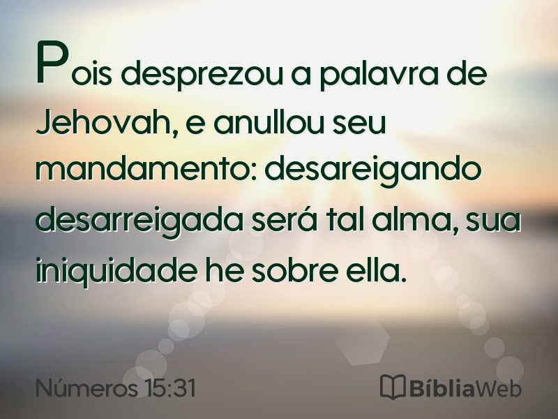 Números 15:31 em imagem para compartilhar