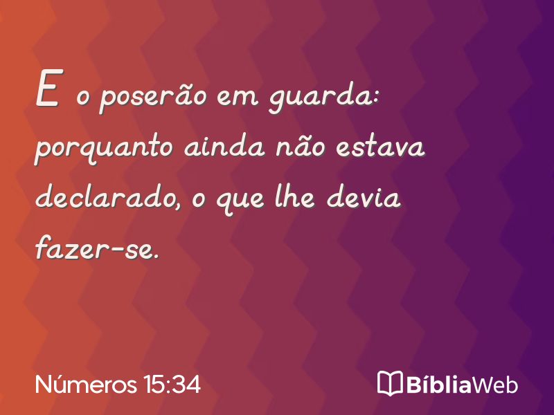 Números 15:34 em imagem para compartilhar