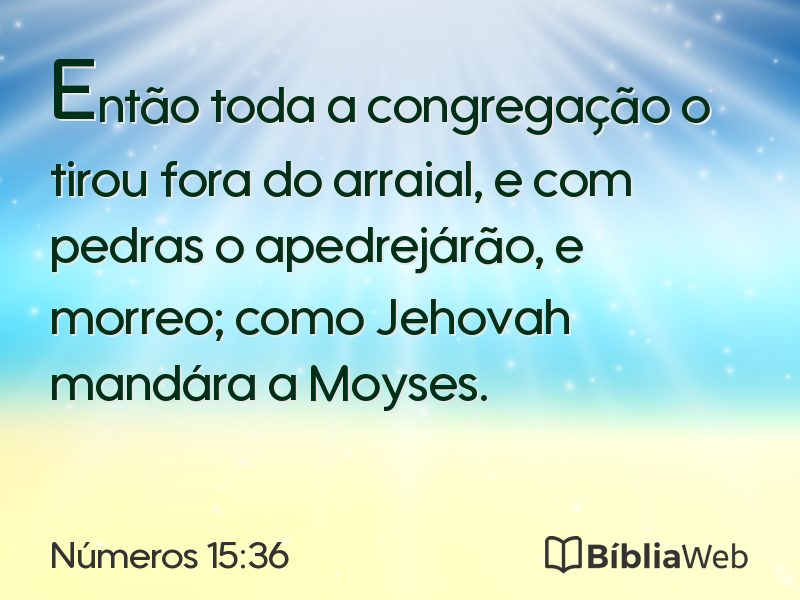 Números 15:36 em imagem para compartilhar