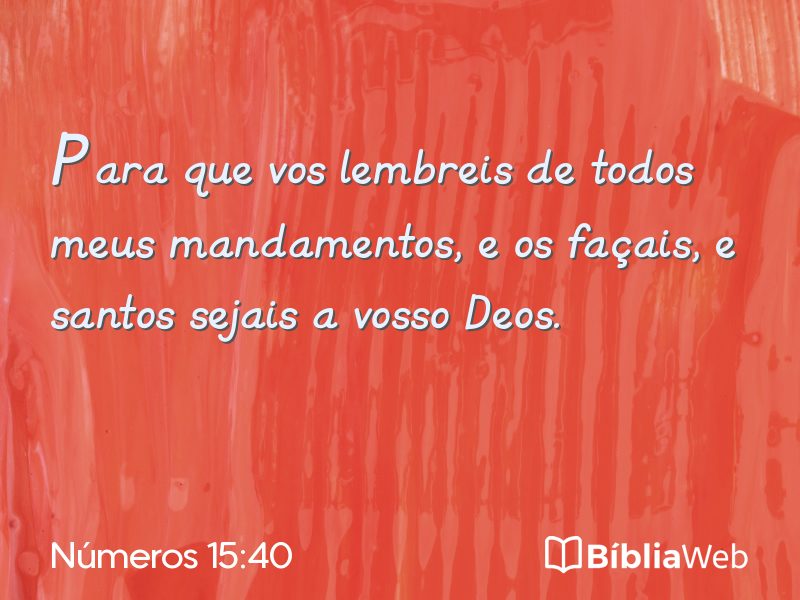 Números 15:40 em imagem para compartilhar