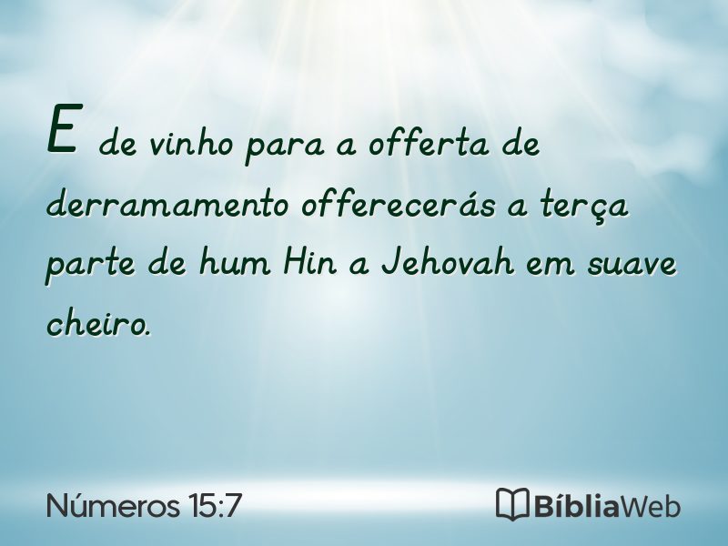 Números 15:7 em imagem para compartilhar