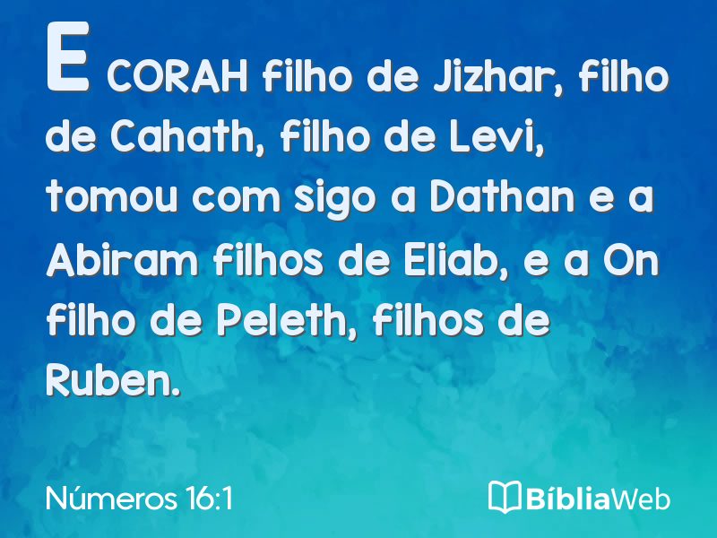 Números 16:1 em imagem para compartilhar
