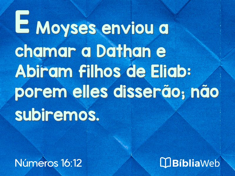 Números 16:12 em imagem para compartilhar