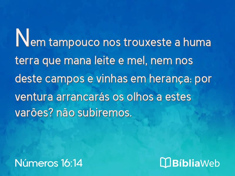 Números 16:14 em imagem para compartilhar