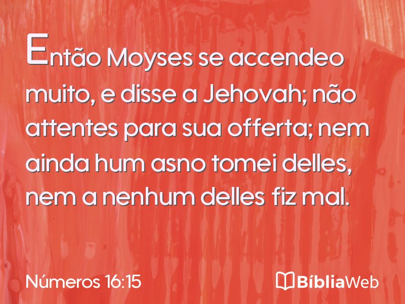 Números 16:15 em imagem para compartilhar