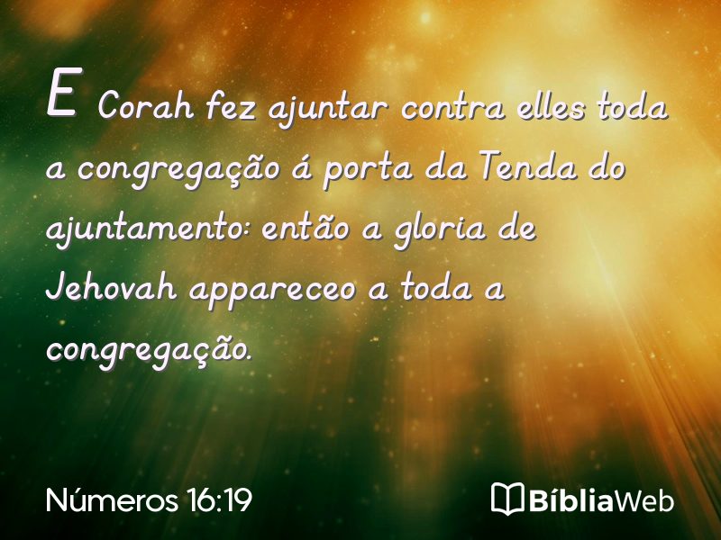 Números 16:19 em imagem para compartilhar