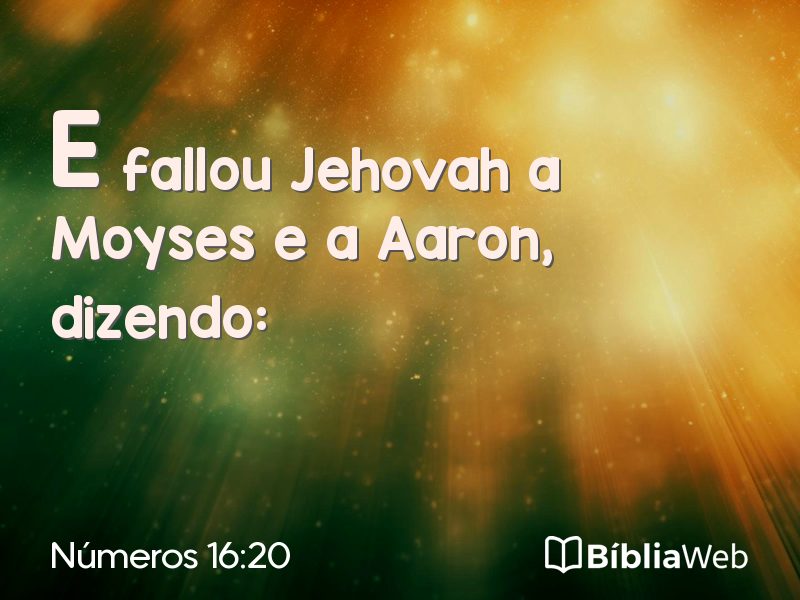 Números 16:20 em imagem para compartilhar