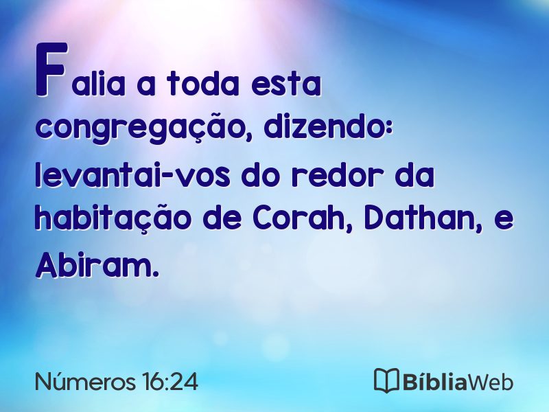 Números 16:24 em imagem para compartilhar