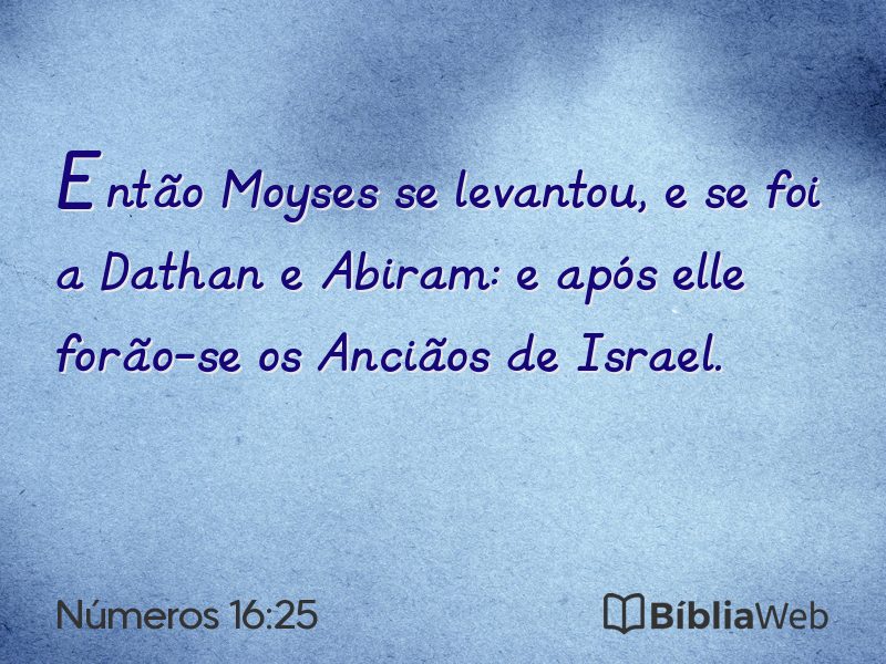 Números 16:25 em imagem para compartilhar