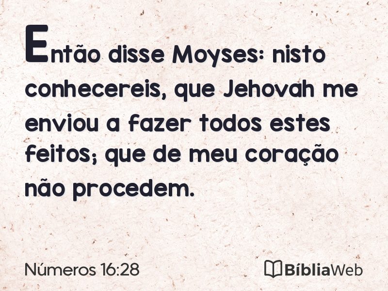Números 16:28 em imagem para compartilhar