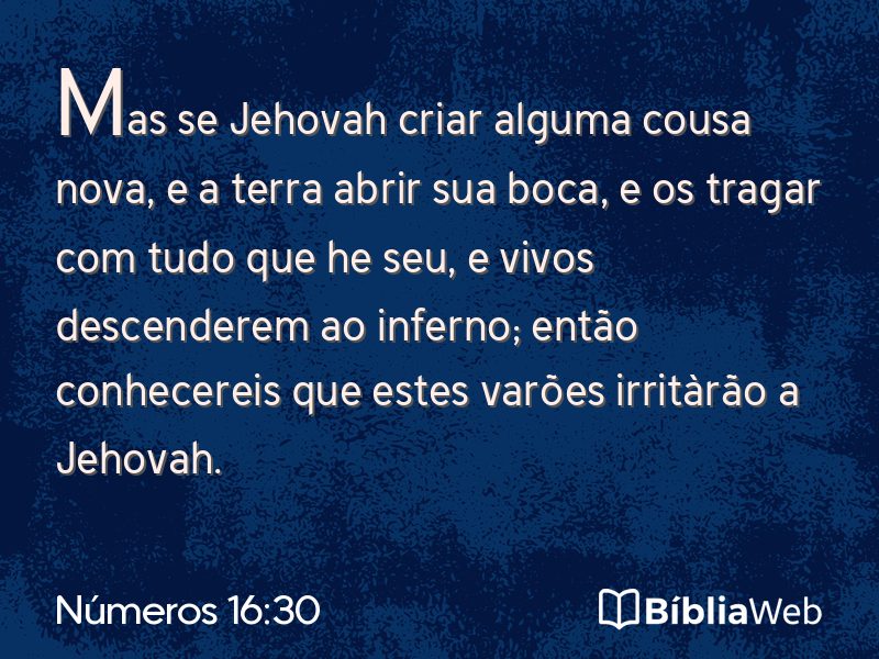 Números 16:30 em imagem para compartilhar