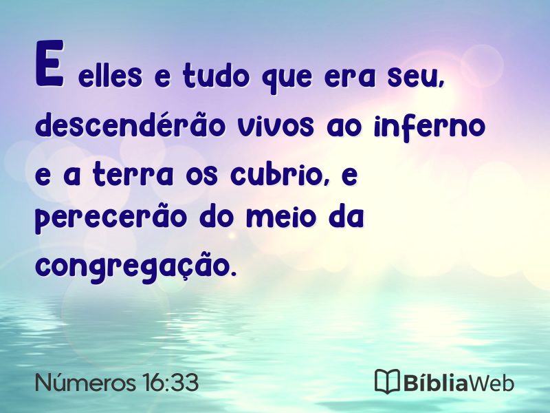Números 16:33 em imagem para compartilhar