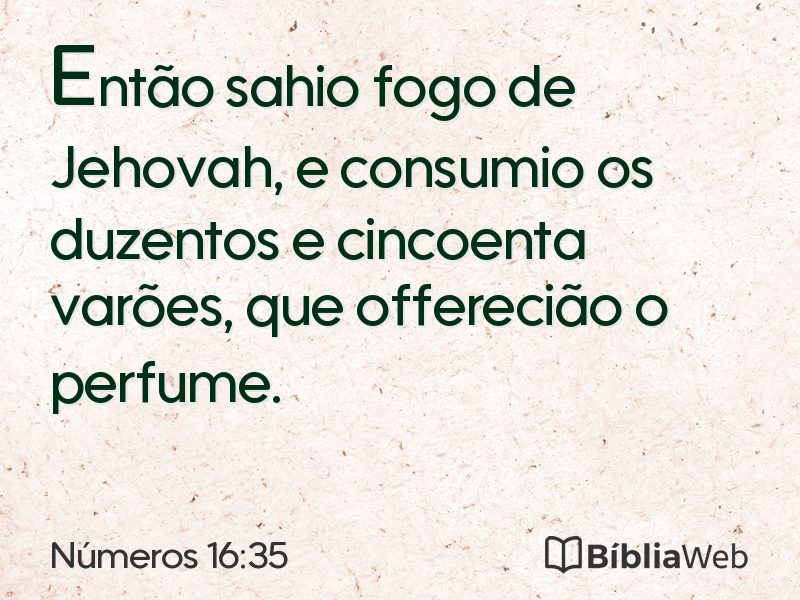 Números 16:35 em imagem para compartilhar