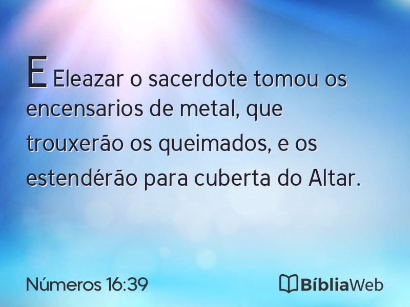 Números 16:39 em imagem para compartilhar