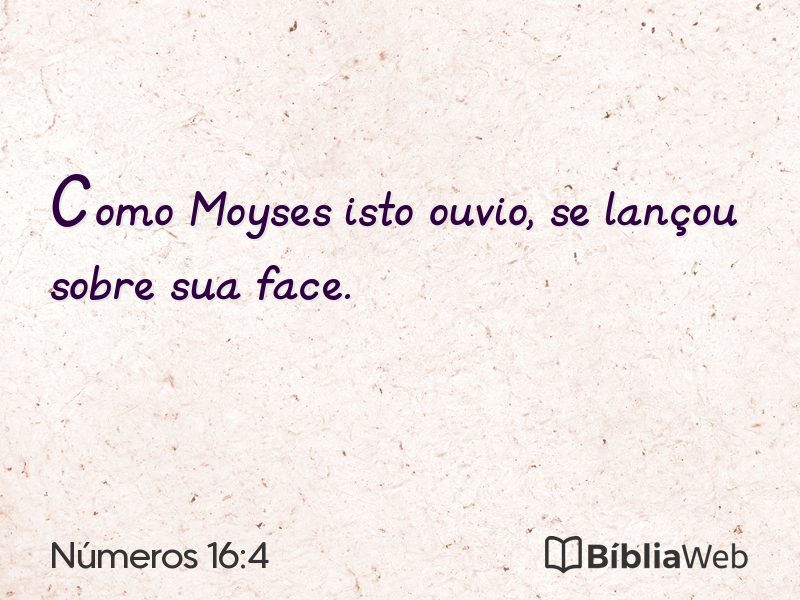 Números 16:4 em imagem para compartilhar