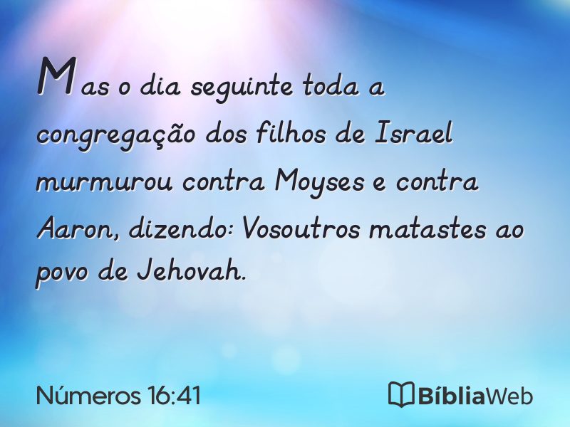 Números 16:41 em imagem para compartilhar