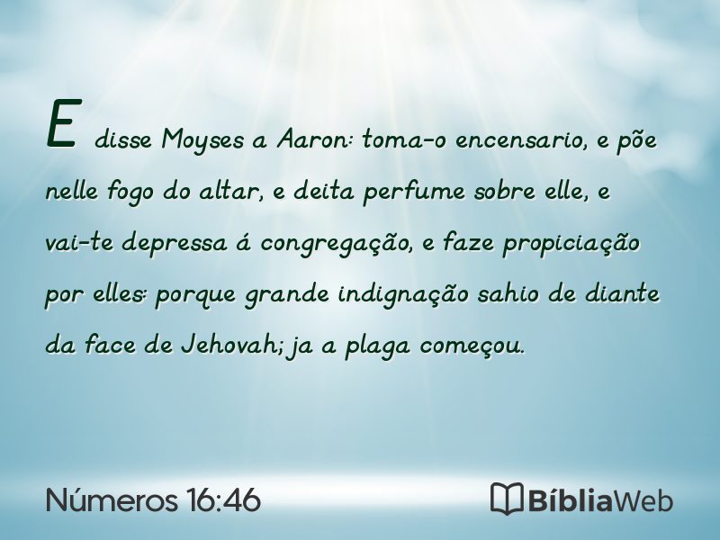 Números 16:46 em imagem para compartilhar