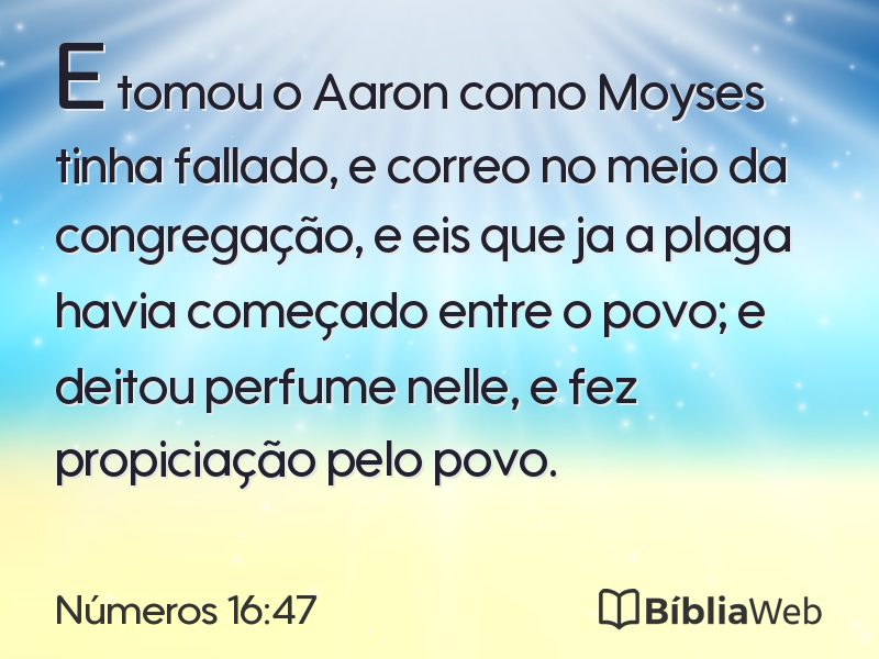 Números 16:47 em imagem para compartilhar