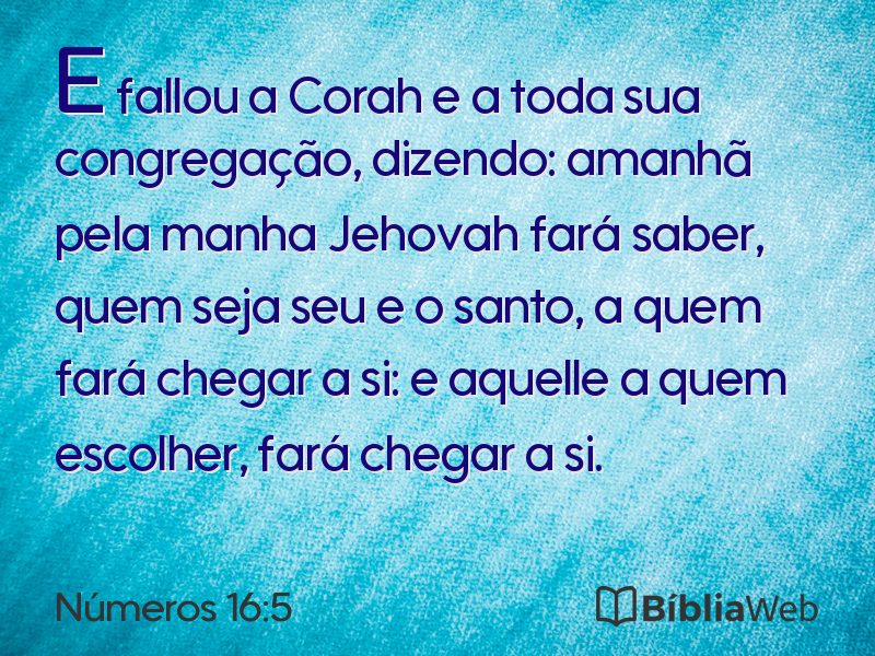 Números 16:5 em imagem para compartilhar