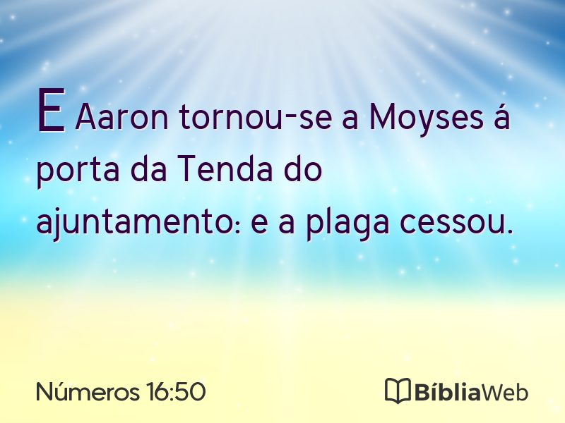Números 16:50 em imagem para compartilhar