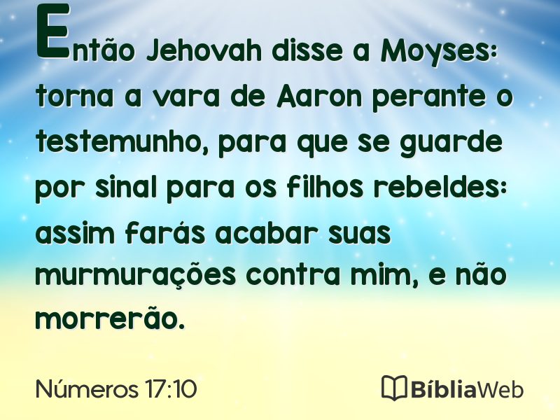 Números 17:10 em imagem para compartilhar