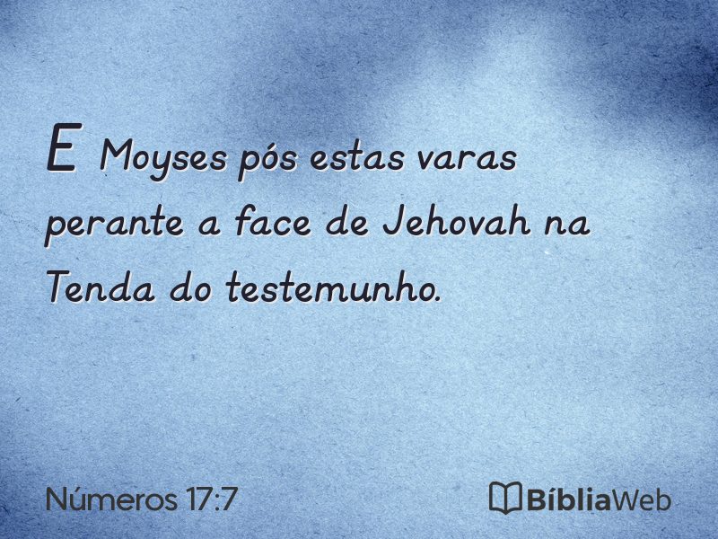 Números 17:7 em imagem para compartilhar