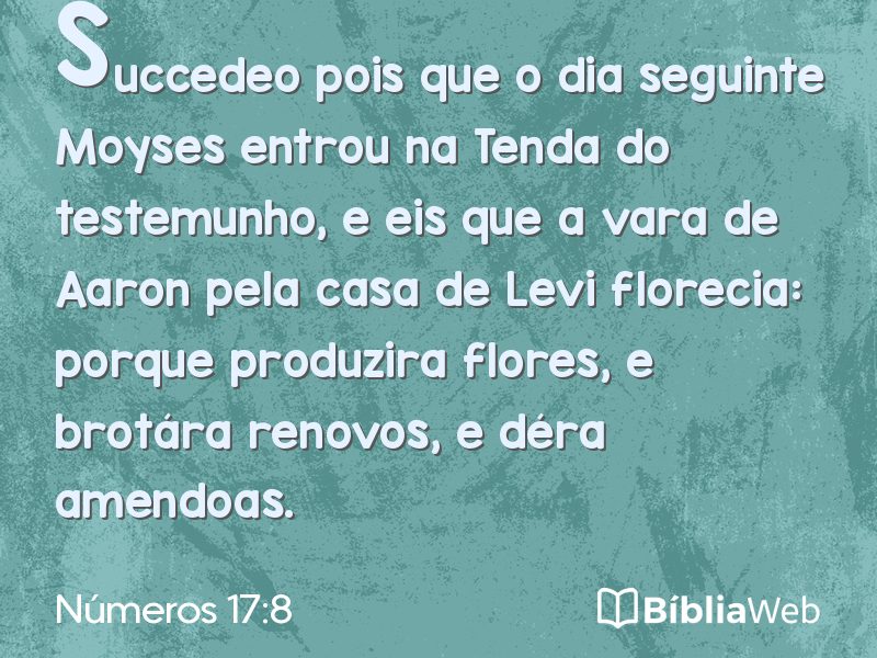 Números 17:8 em imagem para compartilhar
