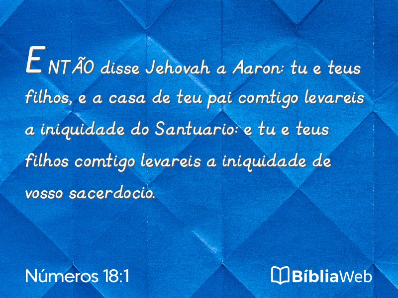 Números 18:1 em imagem para compartilhar