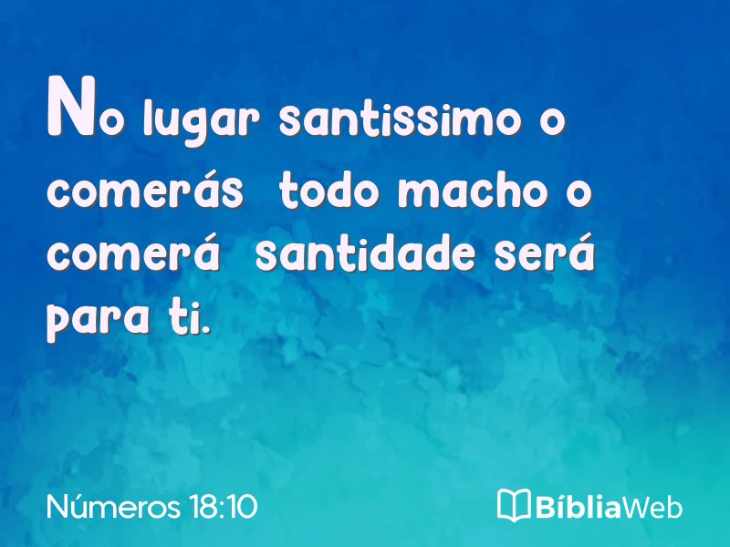 Números 18:10 em imagem para compartilhar