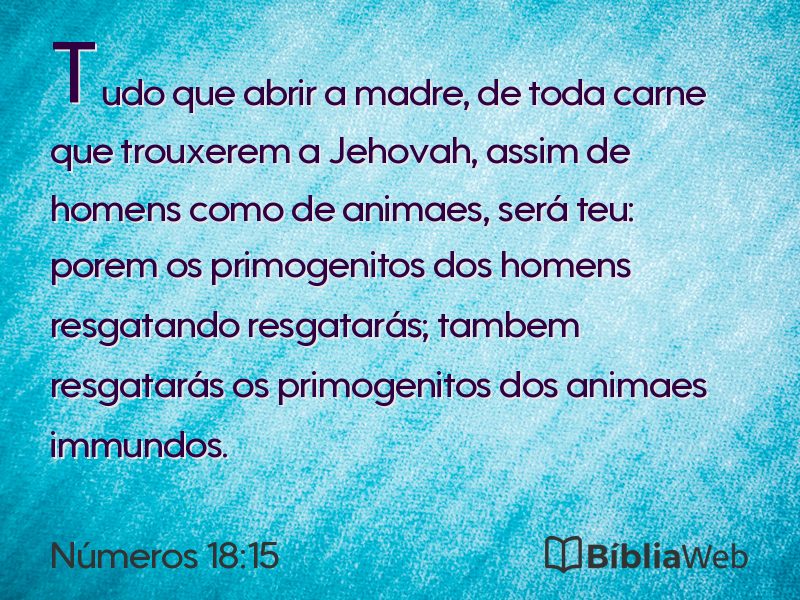 Números 18:15 em imagem para compartilhar