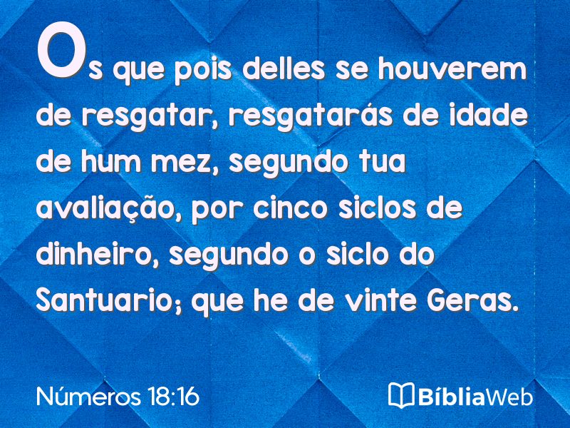 Números 18:16 em imagem para compartilhar