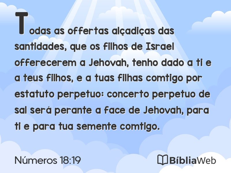 Números 18:19 em imagem para compartilhar