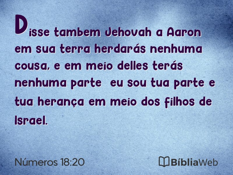 Números 18:20 em imagem para compartilhar