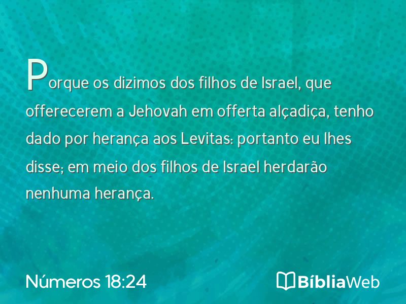 Números 18:24 em imagem para compartilhar