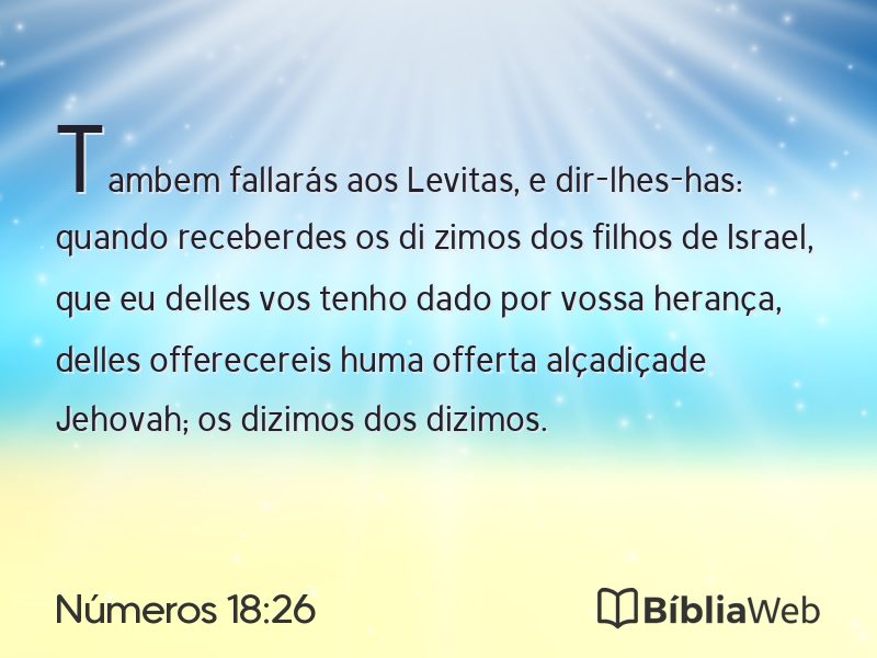 Números 18:26 em imagem para compartilhar