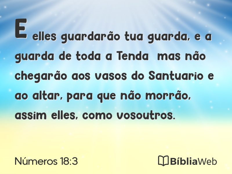 Números 18:3 em imagem para compartilhar