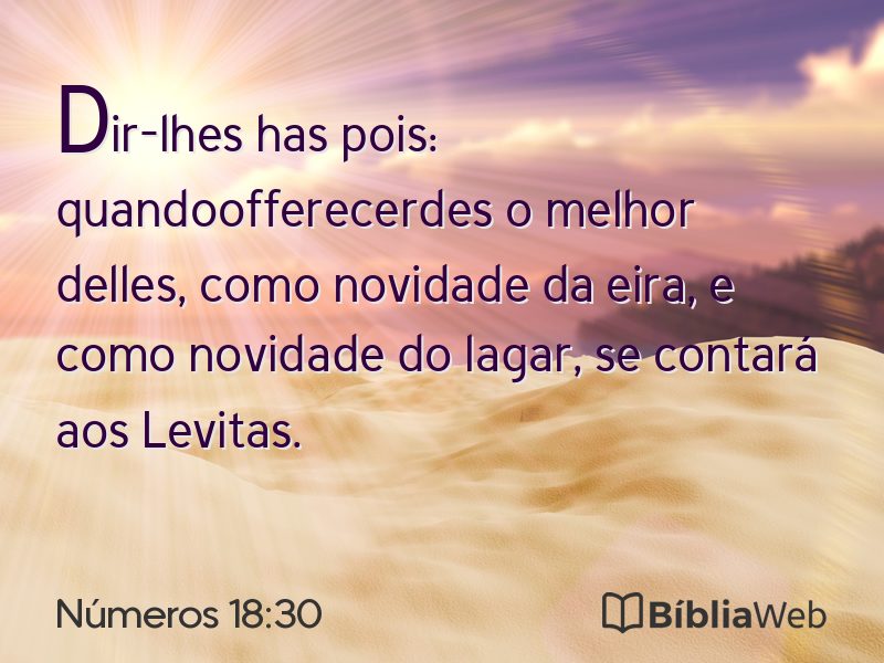 Números 18:30 em imagem para compartilhar