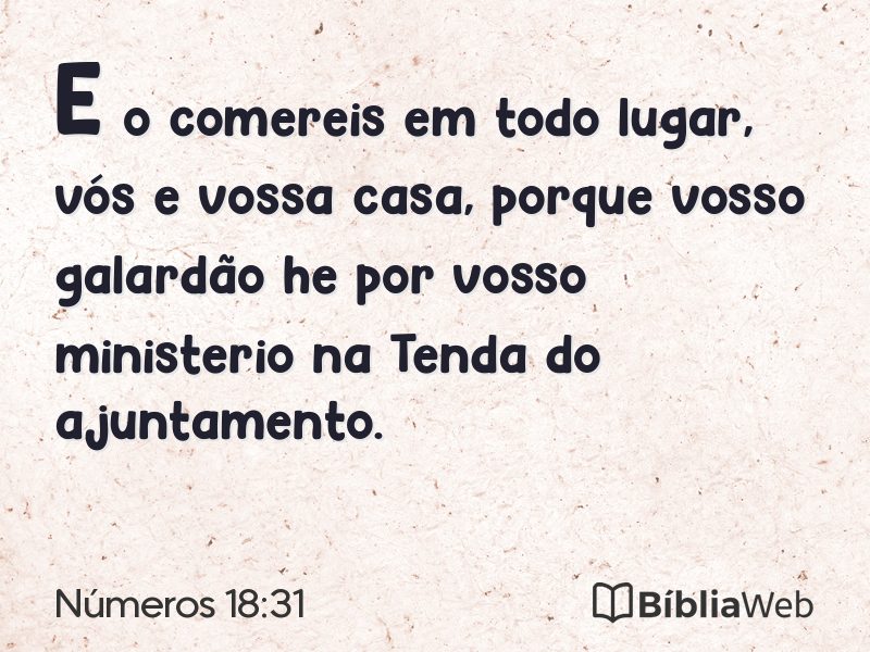 Números 18:31 em imagem para compartilhar