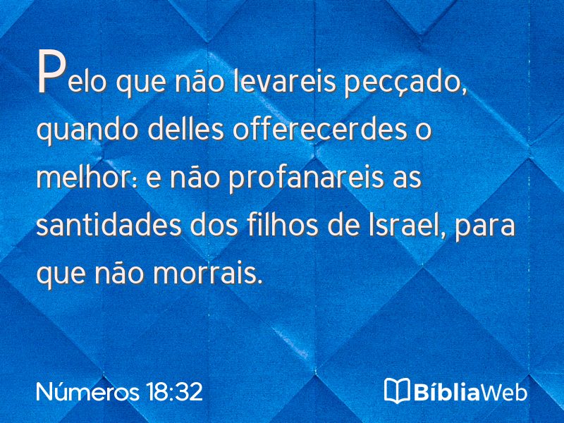 Números 18:32 em imagem para compartilhar