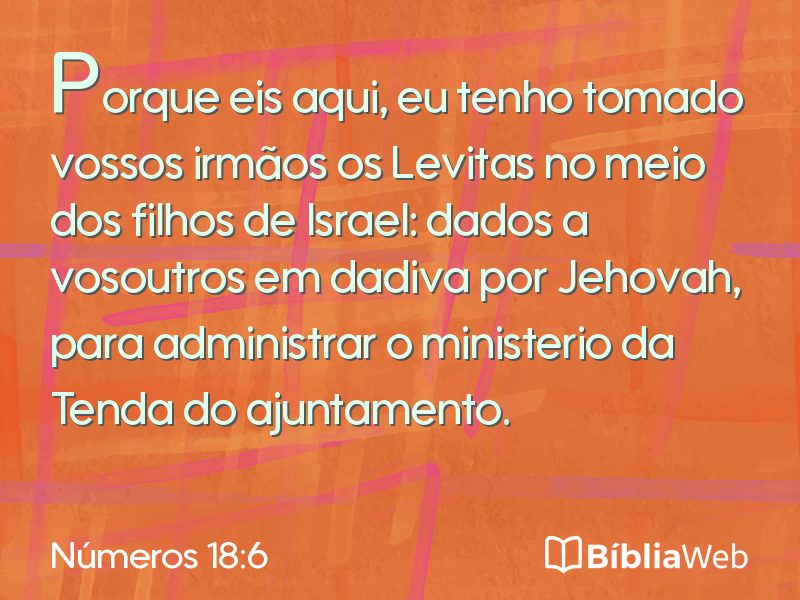 Números 18:6 em imagem para compartilhar