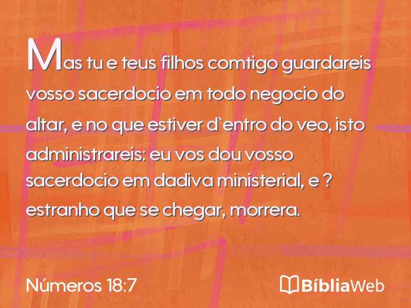 Números 18:7 em imagem para compartilhar
