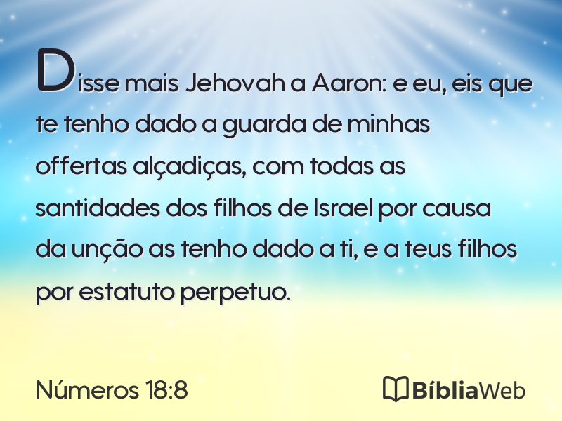 Números 18:8 em imagem para compartilhar