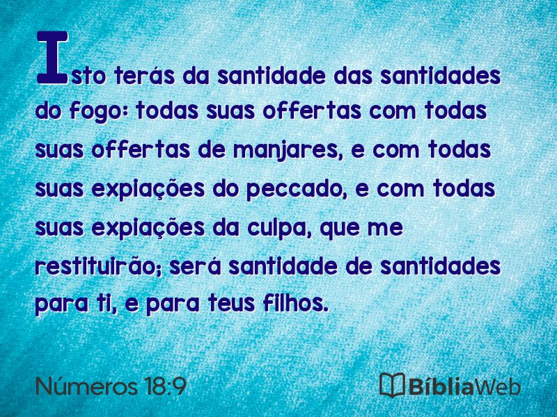 Números 18:9 em imagem para compartilhar