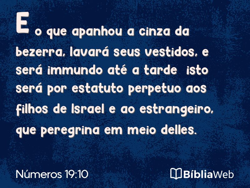 Números 19:10 em imagem para compartilhar